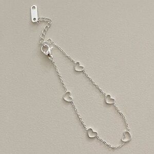 Silver Heart Chain Bracelet